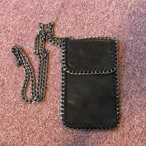 Faux Leather Cell Phone Chain Purse